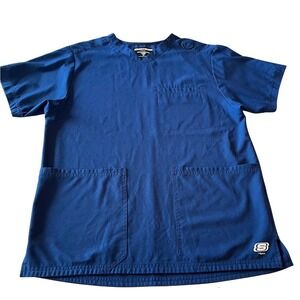 Sketchers by Barco men's medium navy blue scrub‎ top.